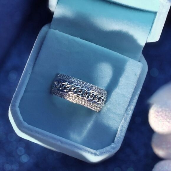 2 Ct. Clear White Baguette Diamond Cocktail Ring on 925 Sterling Silver  - Picture 7 of 7